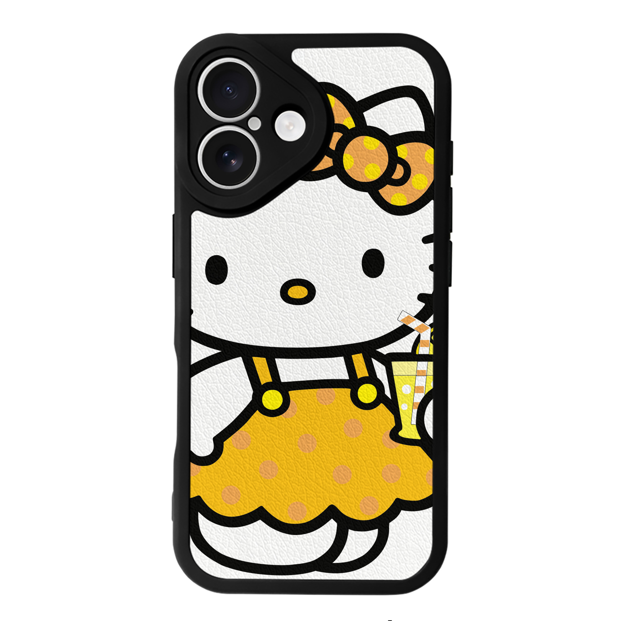 （画像用） Hello Kitty ハローキティ 【iPhone 16シリーズ対応】シリコンスマホケース（レザー調） 材質：シリコン